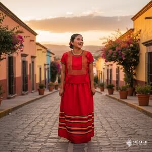 Mexican Huipil cadenilla embroiderey Open sides Satin 27 Lengh x 23 Wide